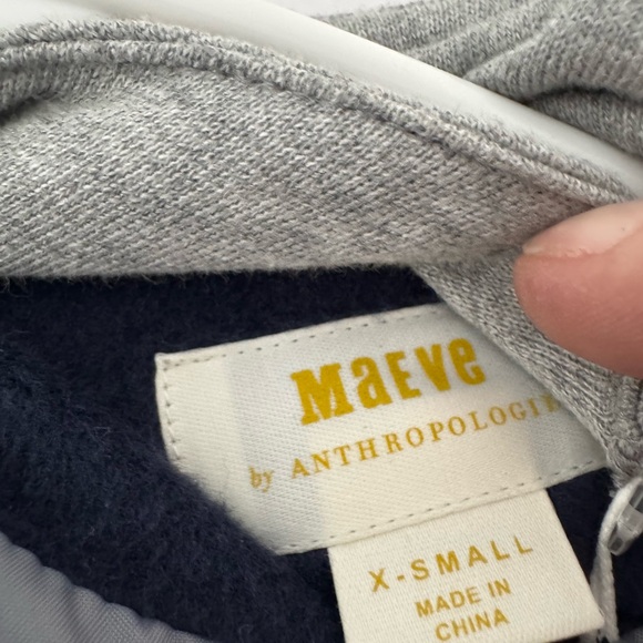 Anthropologie Blue and Gray Peacoat with Structured Shoulders - Picture 2 of 5